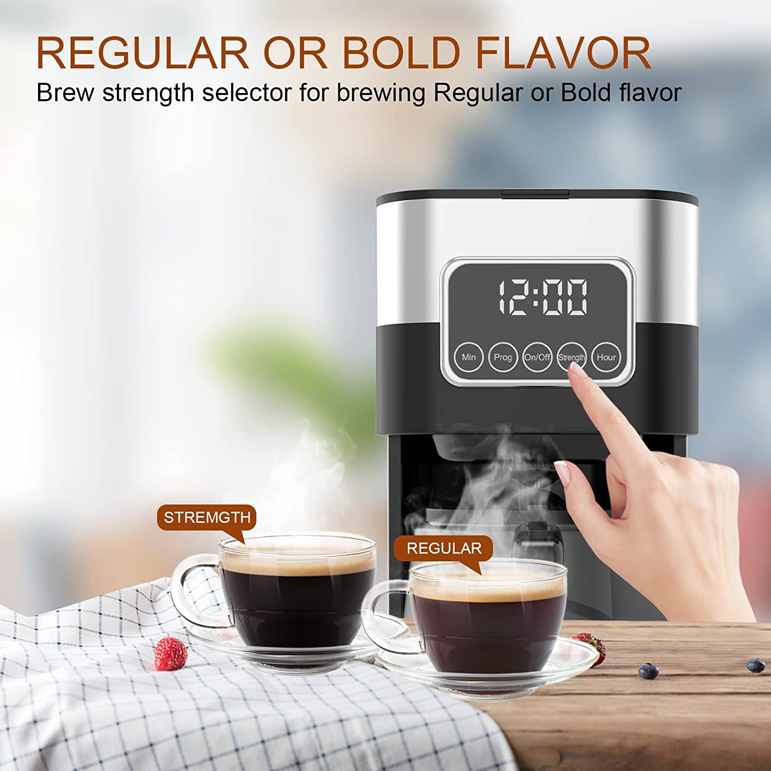 BOSCARE Coffee Maker 12 Cup Programmable Drip Coffee Machine