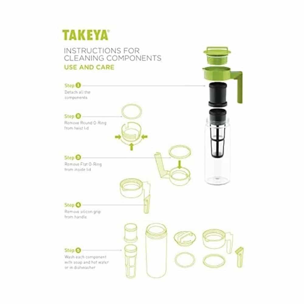 Takeya Patented Deluxe Cold Brew Coffee Maker 2 qt White