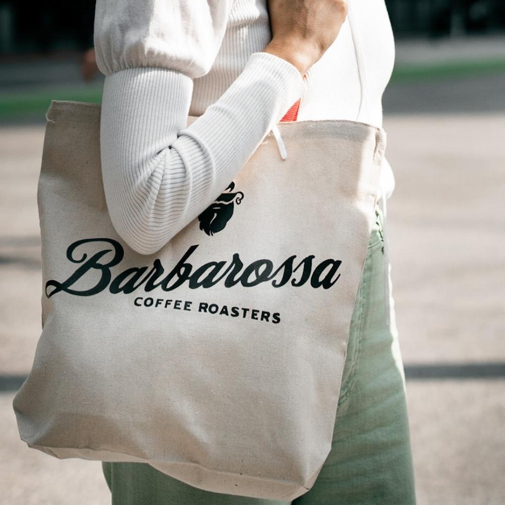 Barbarossa Coffee Tote Bag Self Fabric Handles